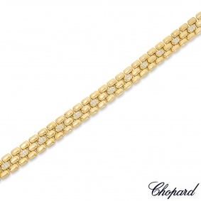 Chopard Yellow Gold Diamond Three Row Bracelet 1.08ct TDW